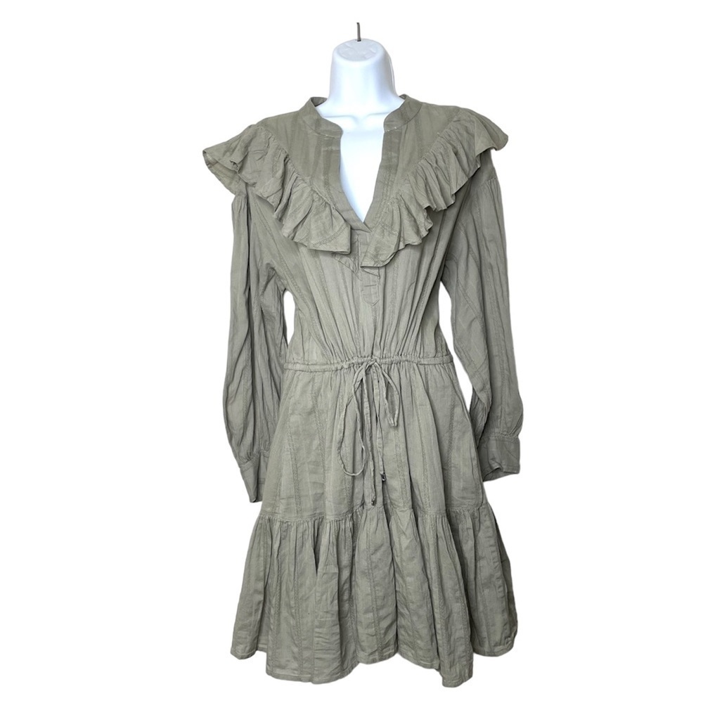 LAUREN Ralph Lauren Black Label Ruffled Tiered Dress Sage - Picture 11 of 11